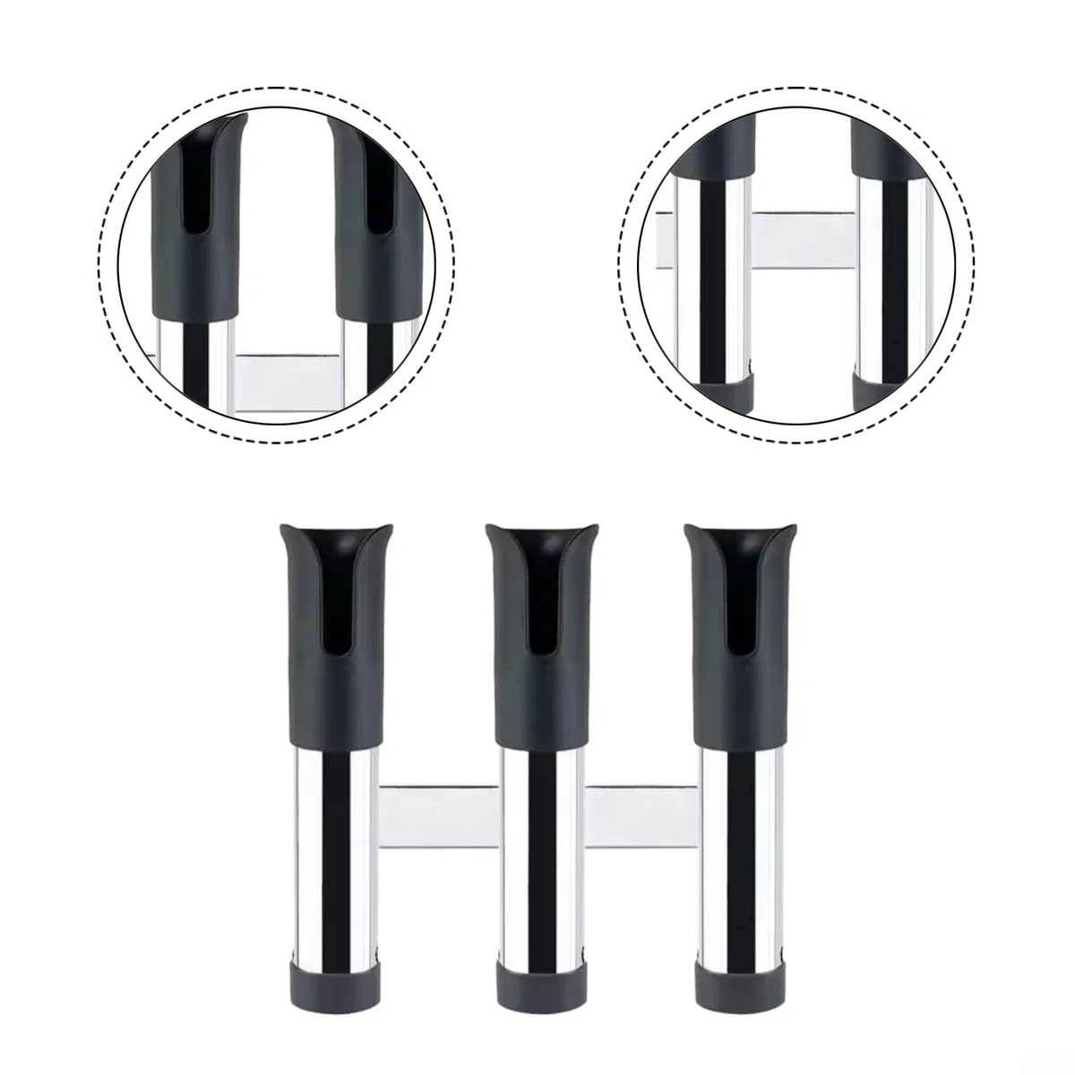Marine Grade 314 Canna da Pesca In Acciaio Rack Holder Mount per Barca Deck Parete per Superficie di Stoccaggio Orizzontale Multi Rod Organizer 50cm