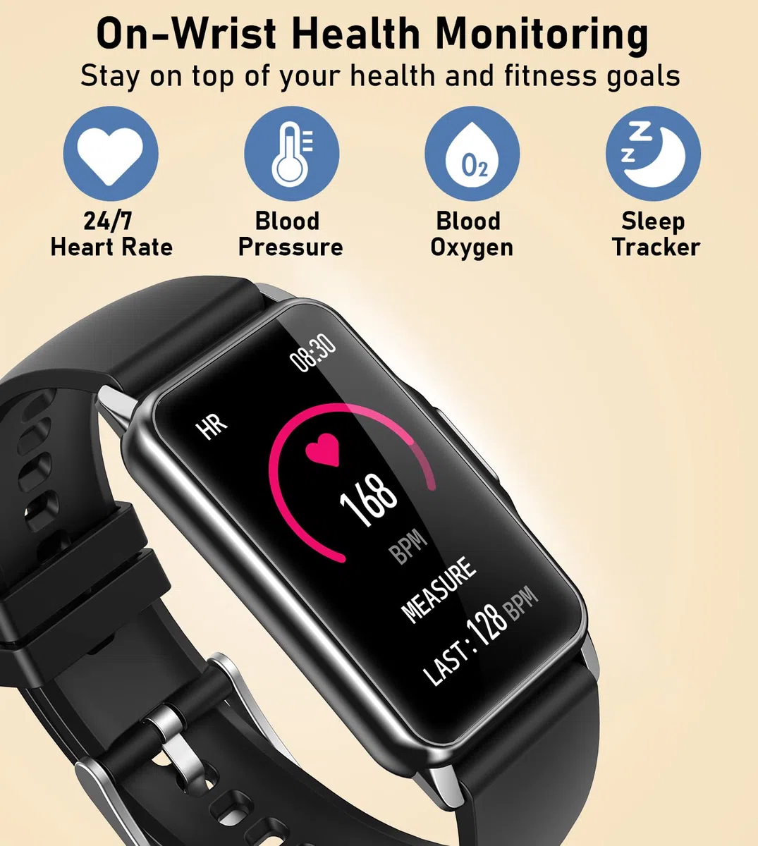 Mindrose Fitness Tracker con frequenza cardiaca 24/7, ossigeno nel sangue, pressione sanguigna, monitoraggio del sonno, 115 modalità sportive, contapassi, contacalorie, contapassi, impermeabile IP68