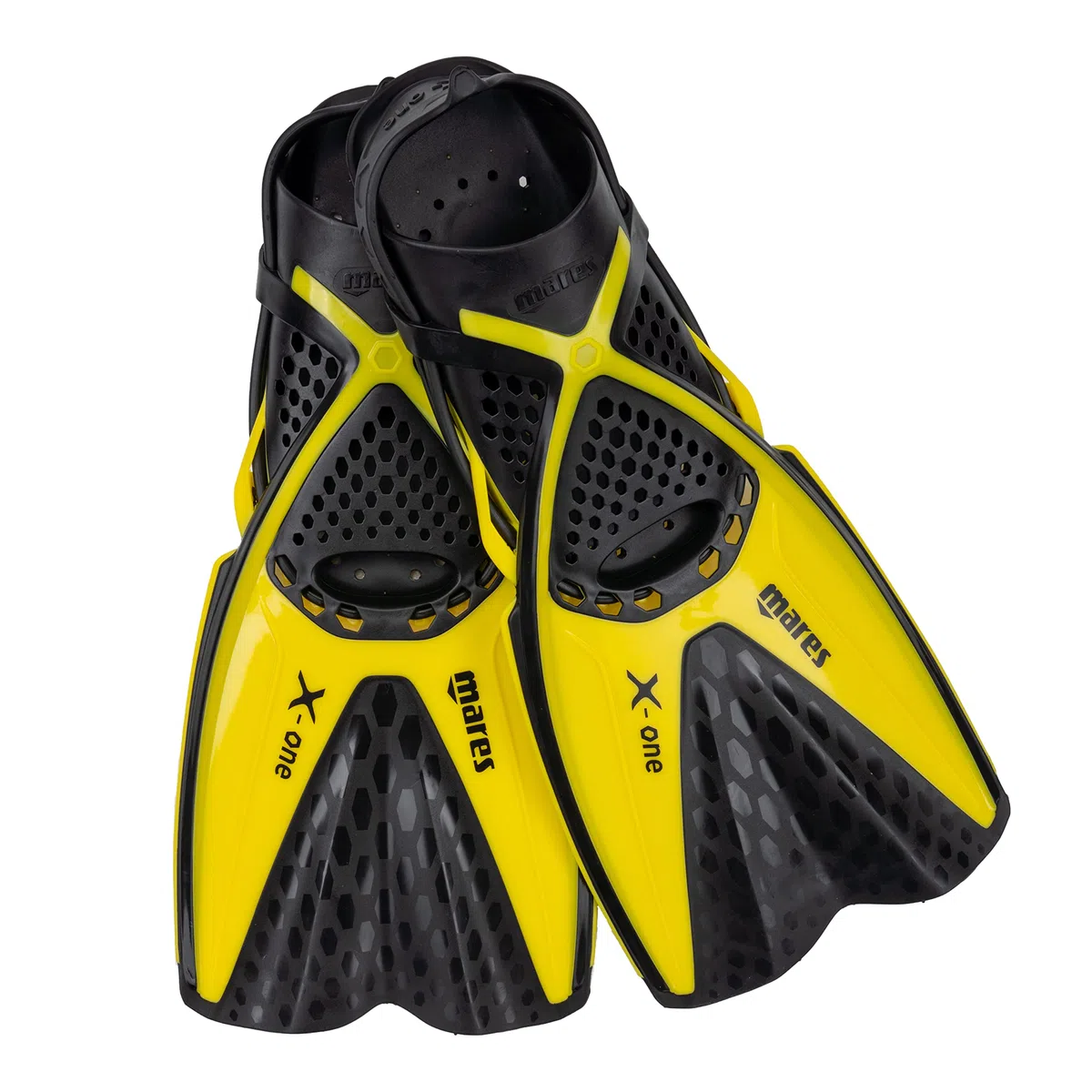 Mares X-One - Pinne snorkeling corte e leggere, scarpetta aperta forata, tecnologia Channel Thrust, ideali per viaggi e immersioni tropicali, 35/38