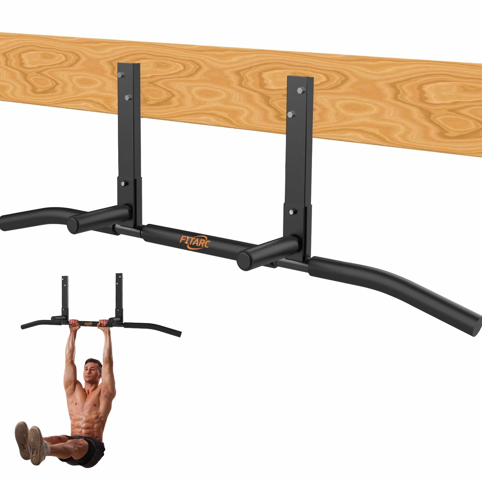 Fitarc Joist Mount Pull Up Bar, Chin Up Bar Ceiling Mount, Heavy Duty, Workout for Home Gym