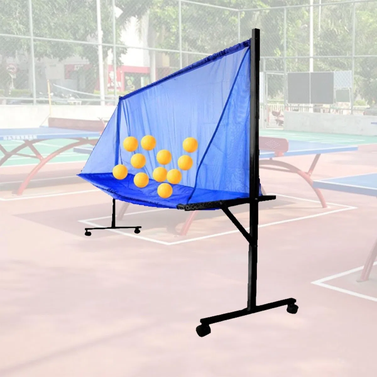 Rete da ping-pong rotolante, strumento di allenamento per adulti e bambini per esercizi con più palline, attrezzatura per la raccolta del riciclo di ping pong per la pratica di servizio all'aperto e p