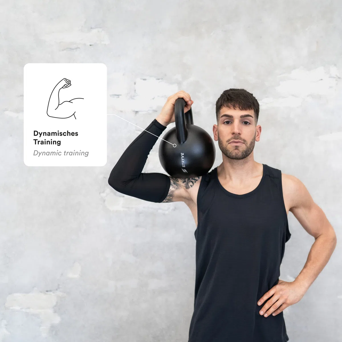 STRYVE Competition Kettlebell 4-16 Kg, hochwertige Kugelhantel aus Gusseisen incl. Trainingsplan