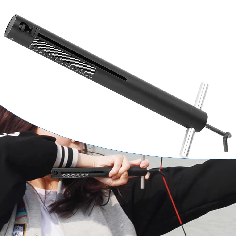 Tiiyee Bilancia Per Arco, Portatile Tiro Con L'Arco Appendere Ricurvo Dinamometro Digitale In Lega Alluminio Compound Tune Scale Peak Calibrata Trazione Dispositivo Molla Meccanica 15 a 100 Libbre