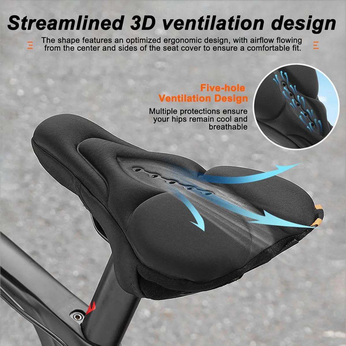 Coprisella per Bicicletta per Trek Fuel Ex 7 2012 2020, Copri Sella Bicicletta Comoda in Memory Foam a Doppio Strato, Coprisella Bici Gel Morbido,Black1