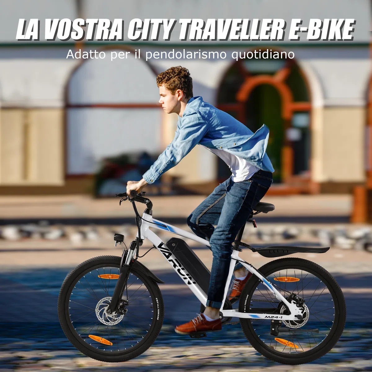 VARUN Bici Elettrica, 24''/26''/27.5'' Bicicletta Elettrica con Batteria Rimovibile 48V/36V, Fino a 100km, Motore 250W, Bici Elettrica Uomo/Donna con 21/1 Velocità, 4 Modalità Mountain Bike Elettrica