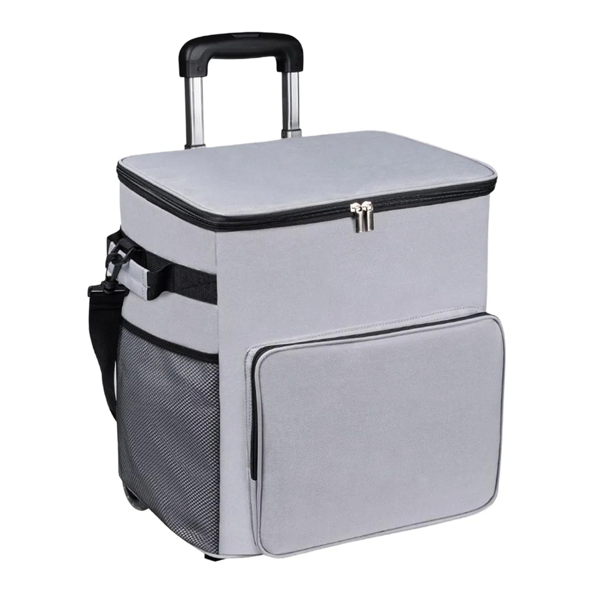 Carrello frigo con ruote, isolato, borsa morbida a prova di perdite, con maniglia, per picnic, spiaggia, viaggi, campeggio, 90 x 33 x 28 cm, nero, 1 pezzo