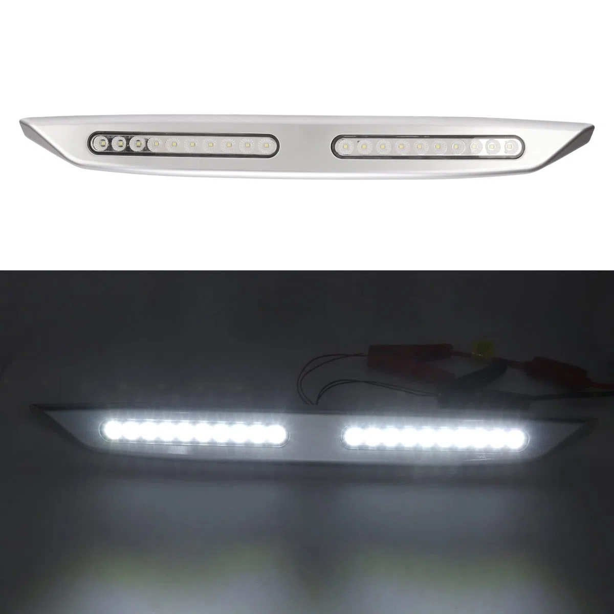 Barra Luminosa per Camper 20 LED Luci per Veranda Luci Esterne Impermeabili Camper per Yacht (SILVER)