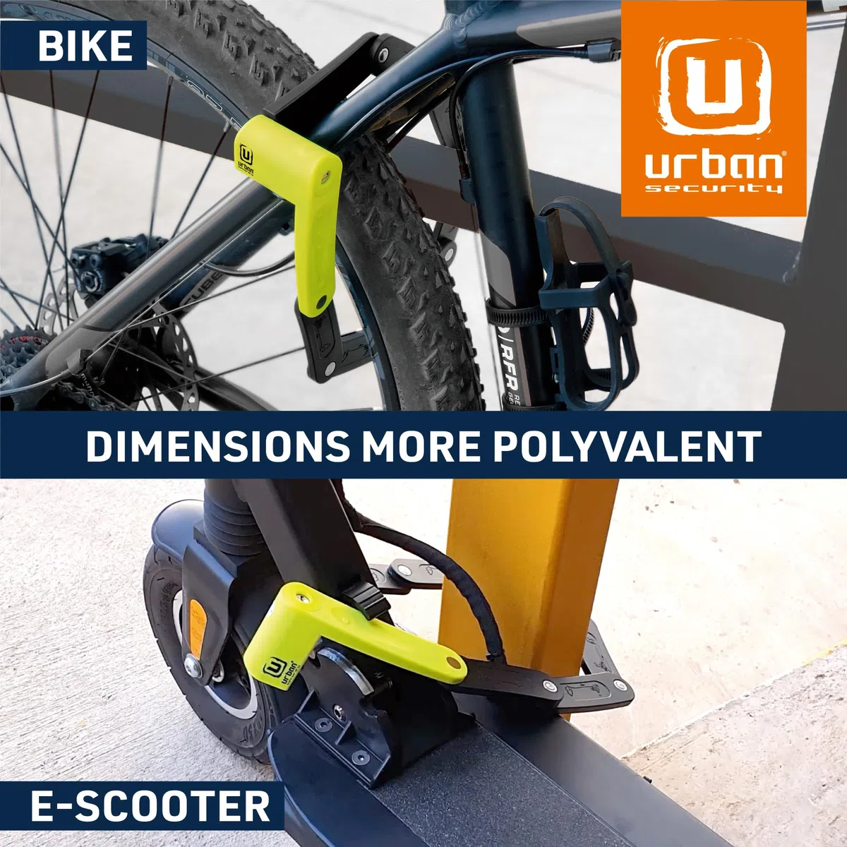 URBAN UR469Y Lucchetto Bici Pieghevole, Visible, 70cm Più Compatto Più Portabile Senza Rumore, Antigraffio, Antifurto Bicicletta ad Alta Sicurezza, Multiuso per Bici o Monopattino Elettrico Elettrica