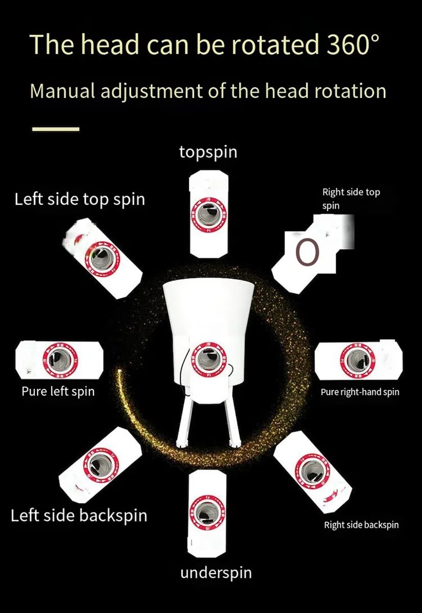 Macchina robot da ping pong, macchina per palline da ping pong con telecomando, può contenere circa 120 palline, 1-50 m/s, potente motore brushless, regolazione della velocità, per esercitarsi a casa