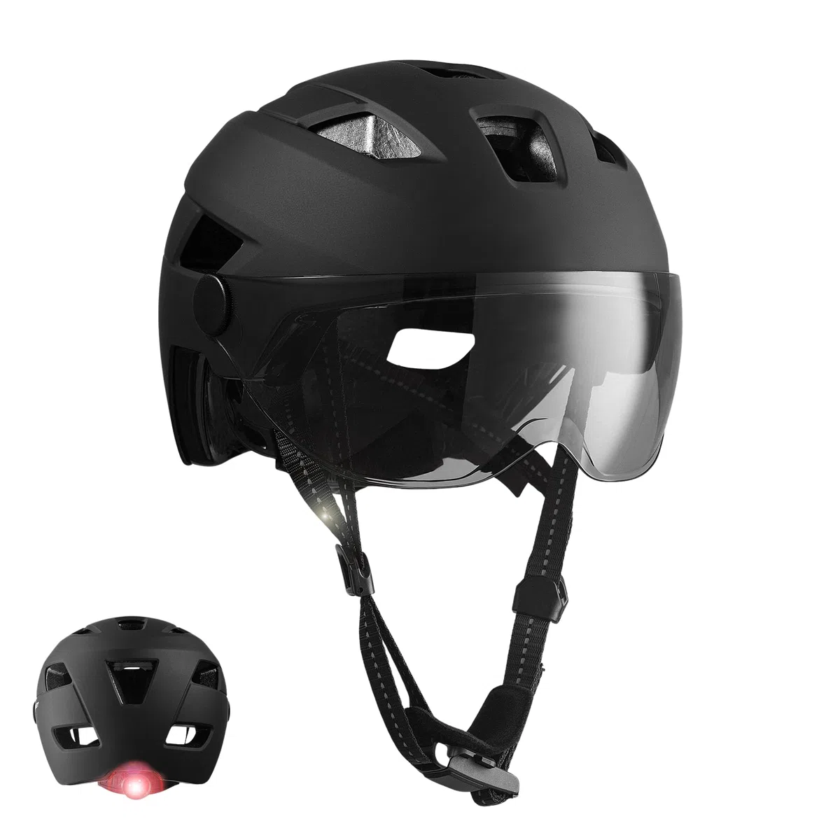 Casco da bicicletta con visiera e indicatore | Unisex per uomo e donna | Per e-bike, mountain bike e city bike | Chiusura magnetica tedesca Fidlock per un facile utilizzo
