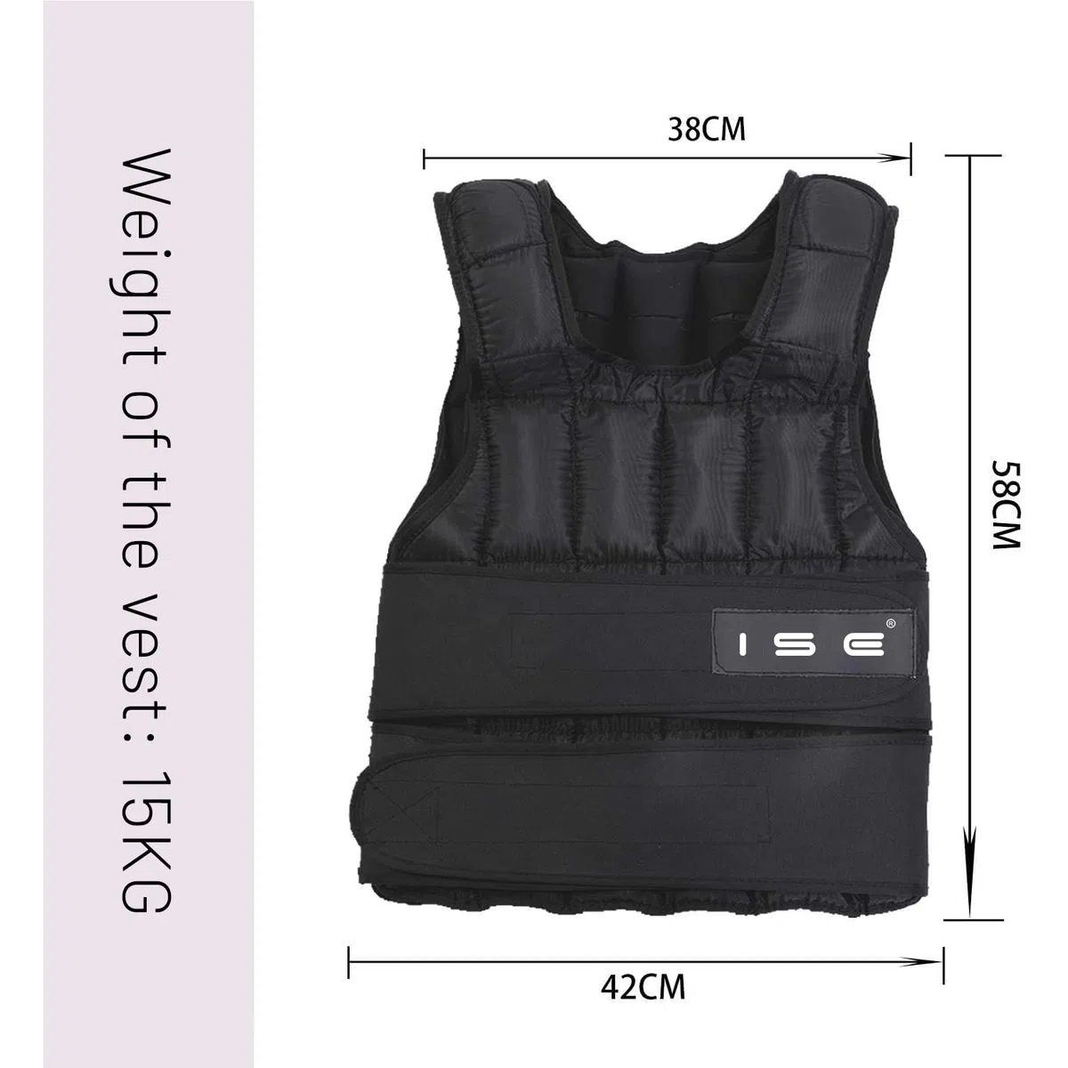 ISE 10/15/20/25/30 KG Giubbotto Zavorrato Regolabile per Donne e Uomini, Gilet Zavorrato Weighted Vest per Allenamento