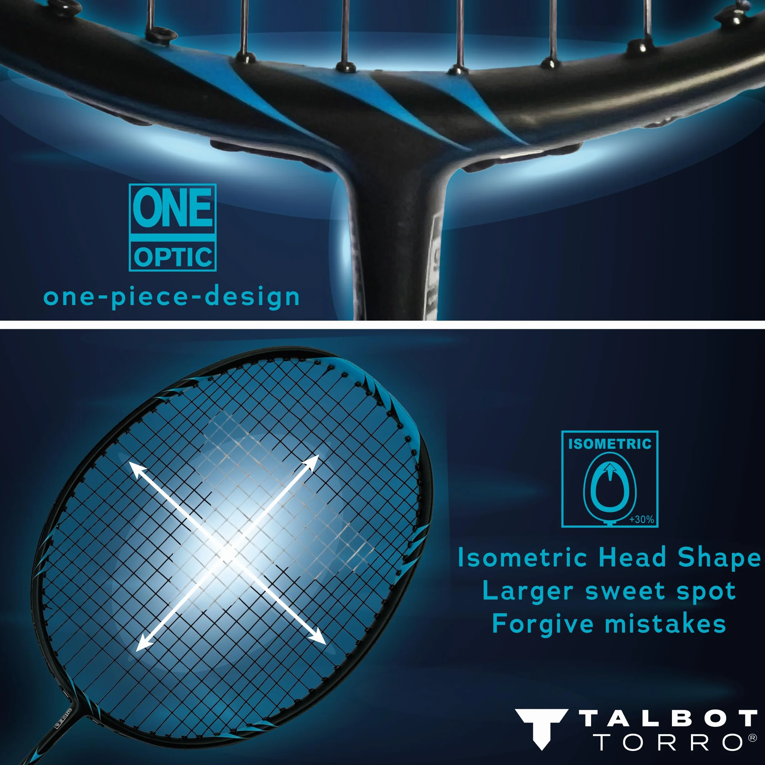 Set da Badminton Professionale Talbot-Torro | Racchette in Grafite Ultraleggere, Volani in Nylon e Custodia Imbottita per il Trasporto | Ideale per Giocatori Ambiziosi