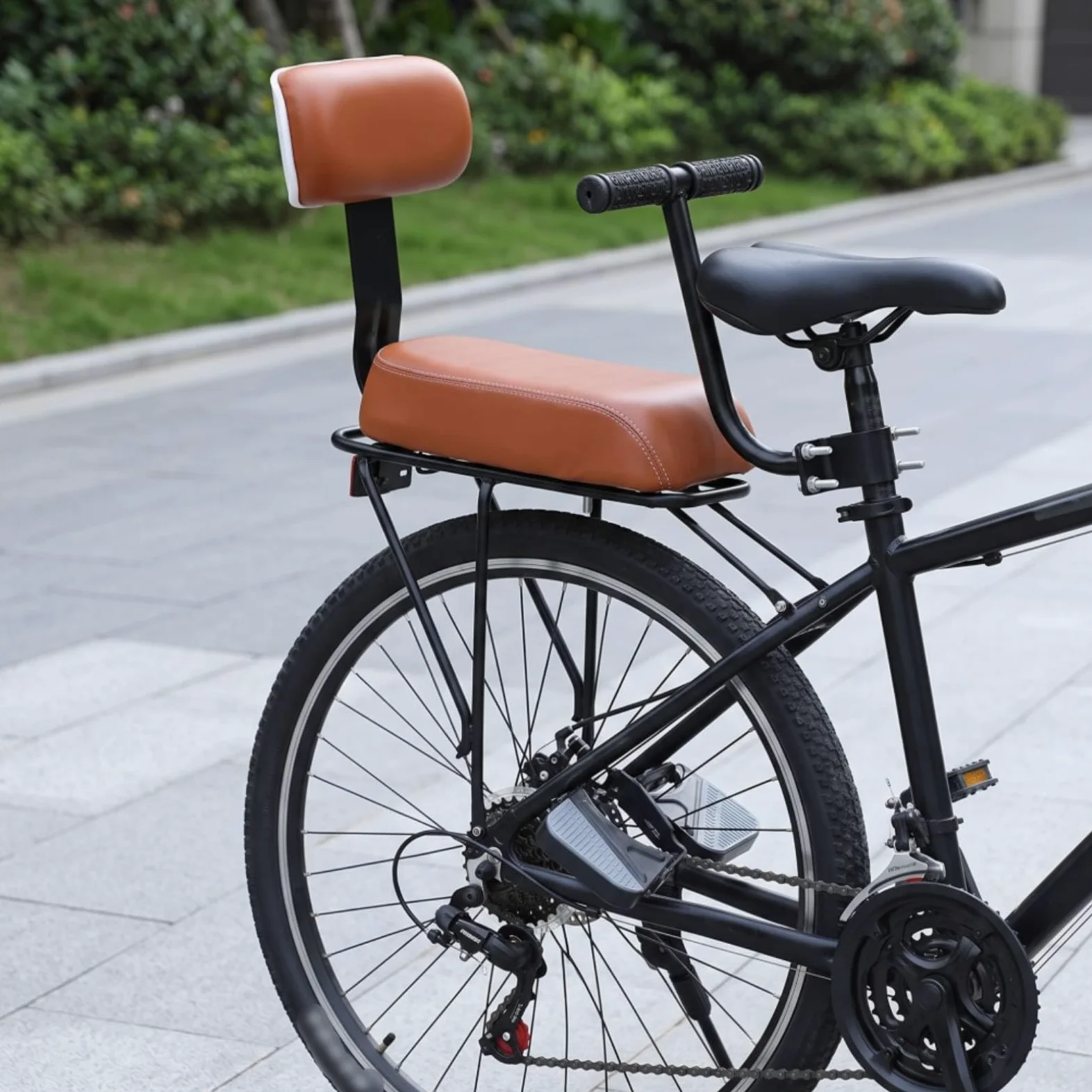Cuscino Posteriore con Schienale Morbido Seggiolino Posteriore da Bici Impermeabile per Bicicletta, Passeggiate per, Rosa, Cuscino Con Schienale + Bracciolo