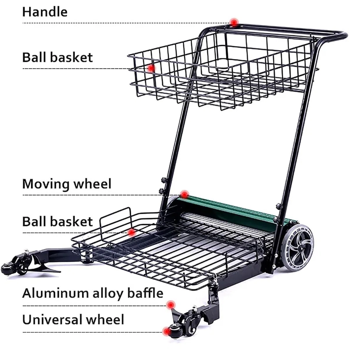 Cestino multifunzionale per raccogliere palline da tennis, può contenere 290 palline, design senza piegature per un facile raccolto, ideale per tennis, golf, pratica di ping pong