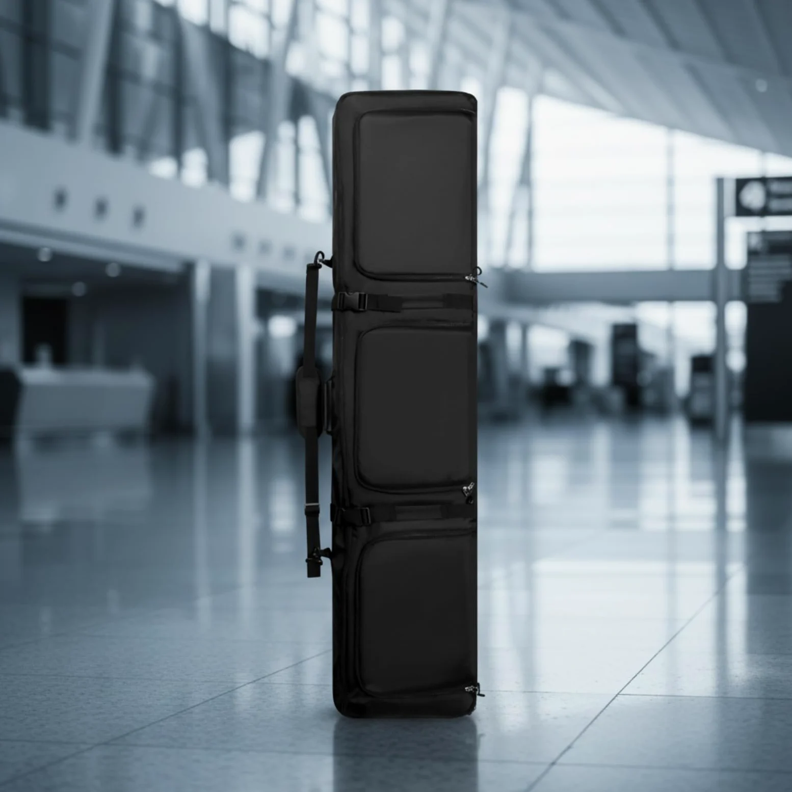Portasci Borsa Attrezzatura Snowboard Porta Accessori con Tre Scomparti Esterni E Spallacci Costruzione Imbottita a Morbido in 600D Oxford E
