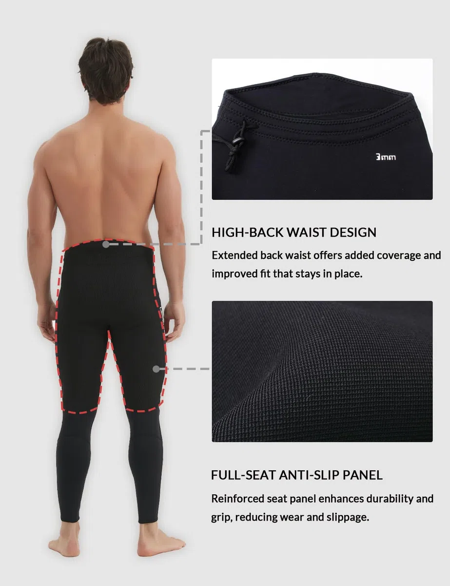 Lemorecn Mute, pantaloni in neoprene da 3 mm, per nuoto, canoa
