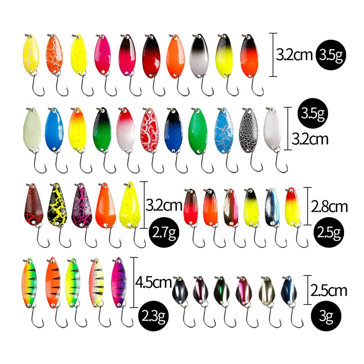 Set di Esche da Pesca Esca da Pesca in Metallo for Lago Mare Carpa Spigola Wobbler Mini Spinner Trota Jig Scatola Rigida Kit Accessori