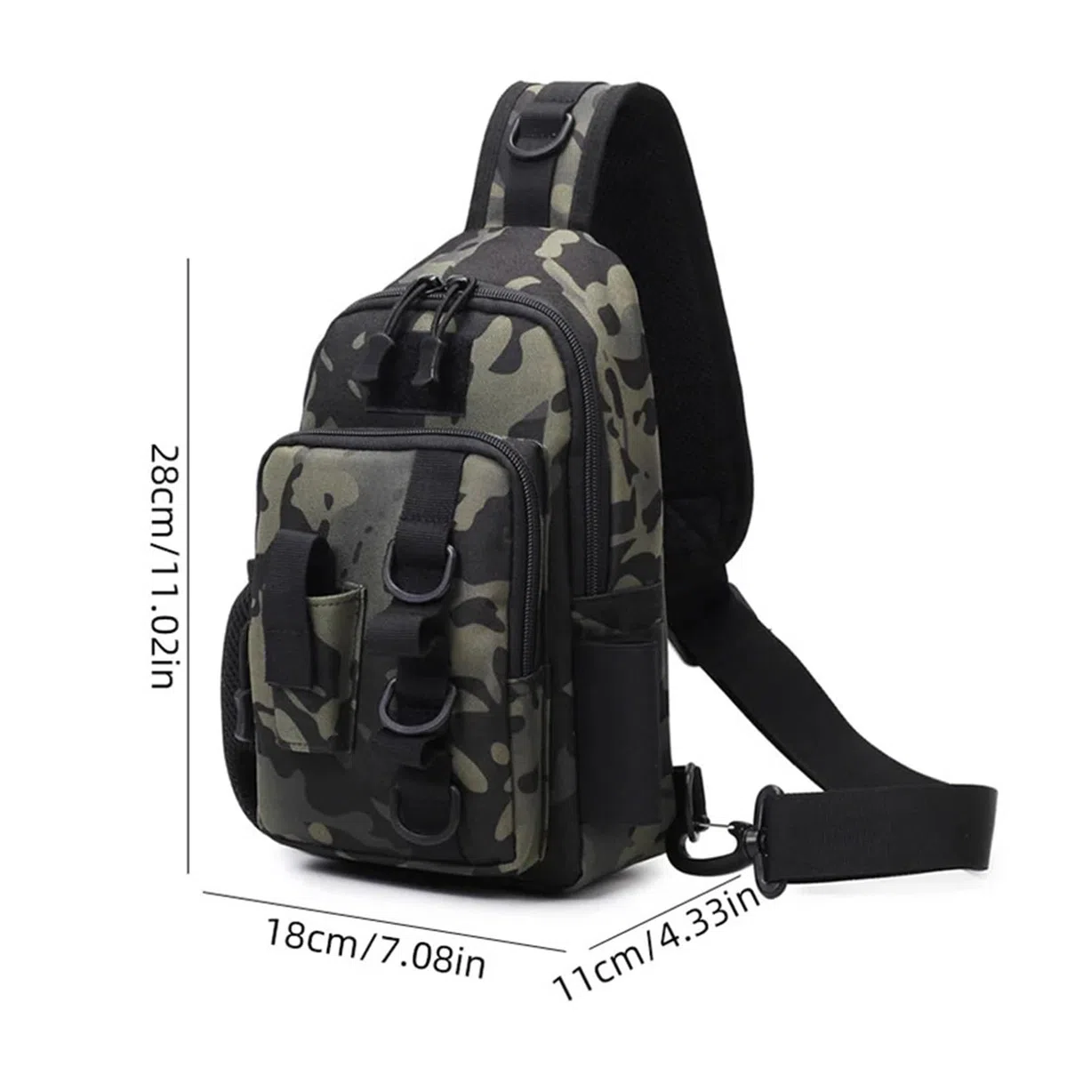 borsa da pesca Borsa da pesca uomo con portacanna, tattico Molle, arrampicata, caccia, escursionismo(Color 04)