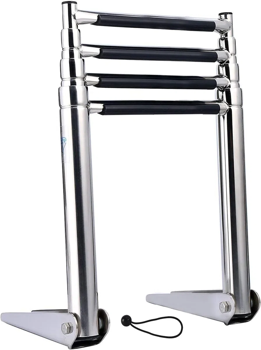 TREPPE - Scala Pieghevole in Acciaio Inox per Barca, Scala Telescopica per Barca e Yacht 4 Gradini