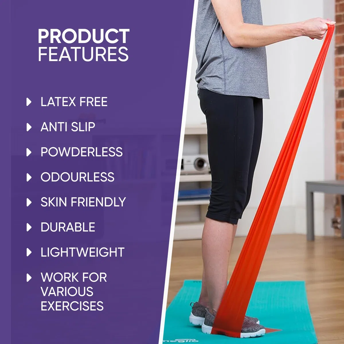 Meglio Rotolo di Fascia di Resistenza - (23 metri) Fasce di Resistenza Senza Lattice per lo Sviluppo Della Forza, Fascia Pilates per il Fitness, Flessibile, Fisioterapia, Fasce per Stretching e Yoga