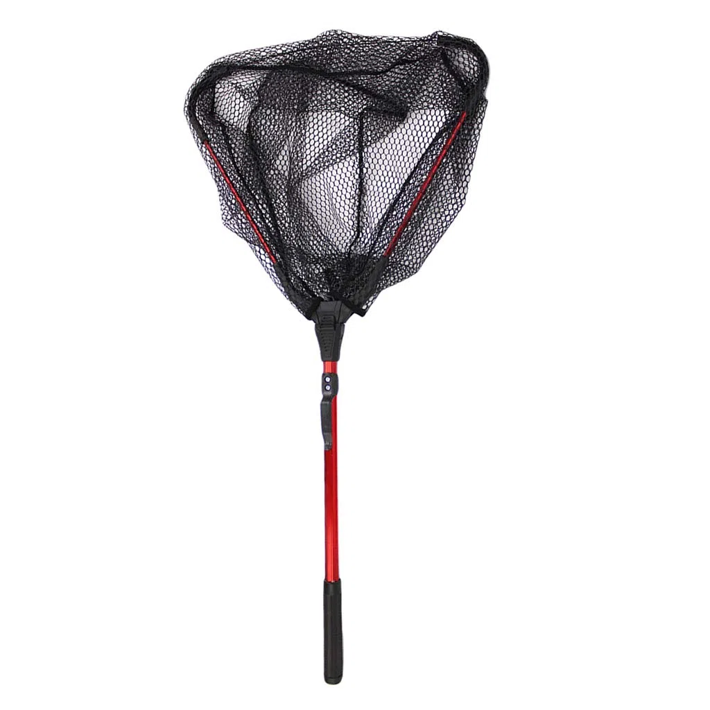 Retino da pesca pieghevole trilaterale Brail manico telescopico 80 cm