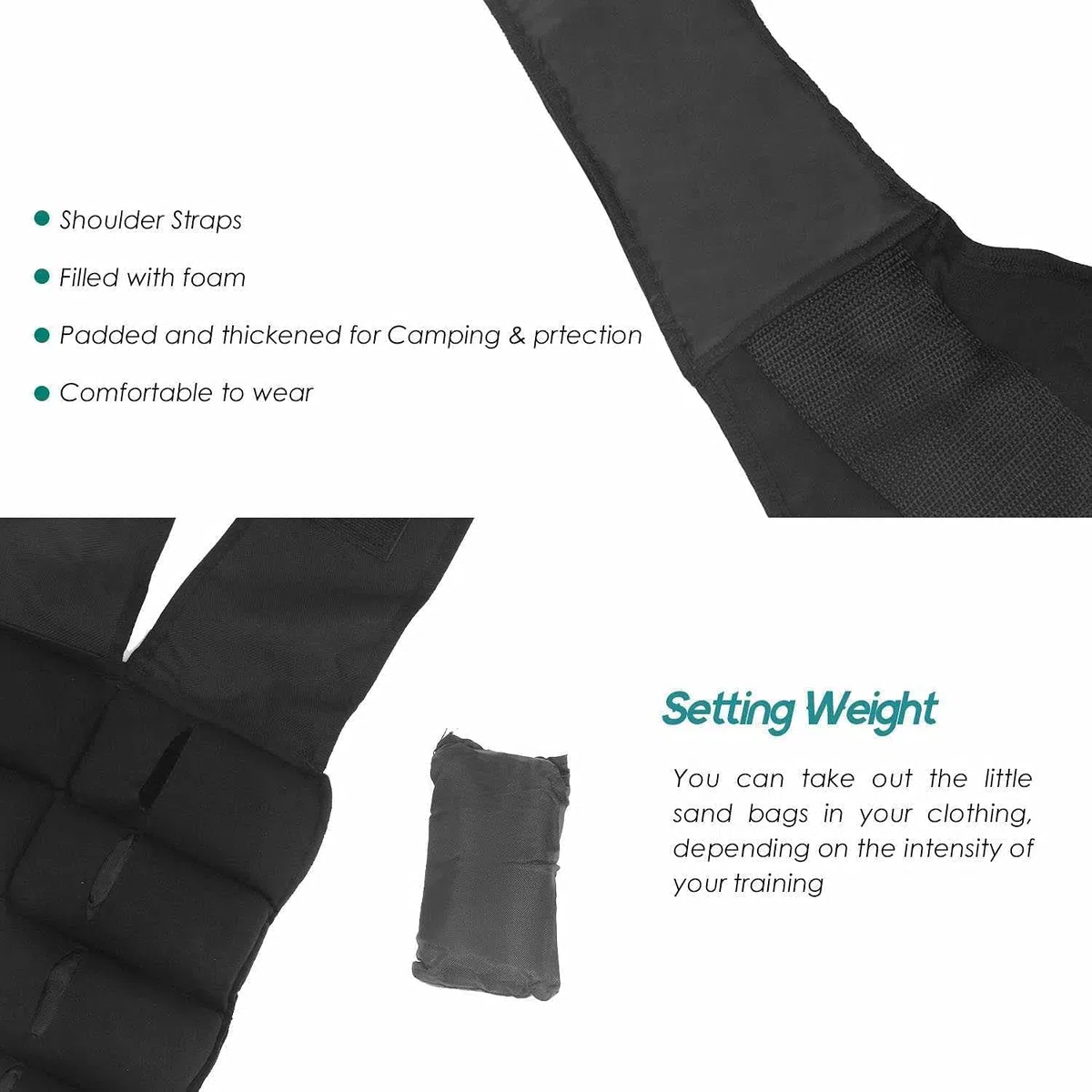ISE 10/15/20/25/30 KG Giubbotto Zavorrato Regolabile per Donne e Uomini, Gilet Zavorrato Weighted Vest per Allenamento