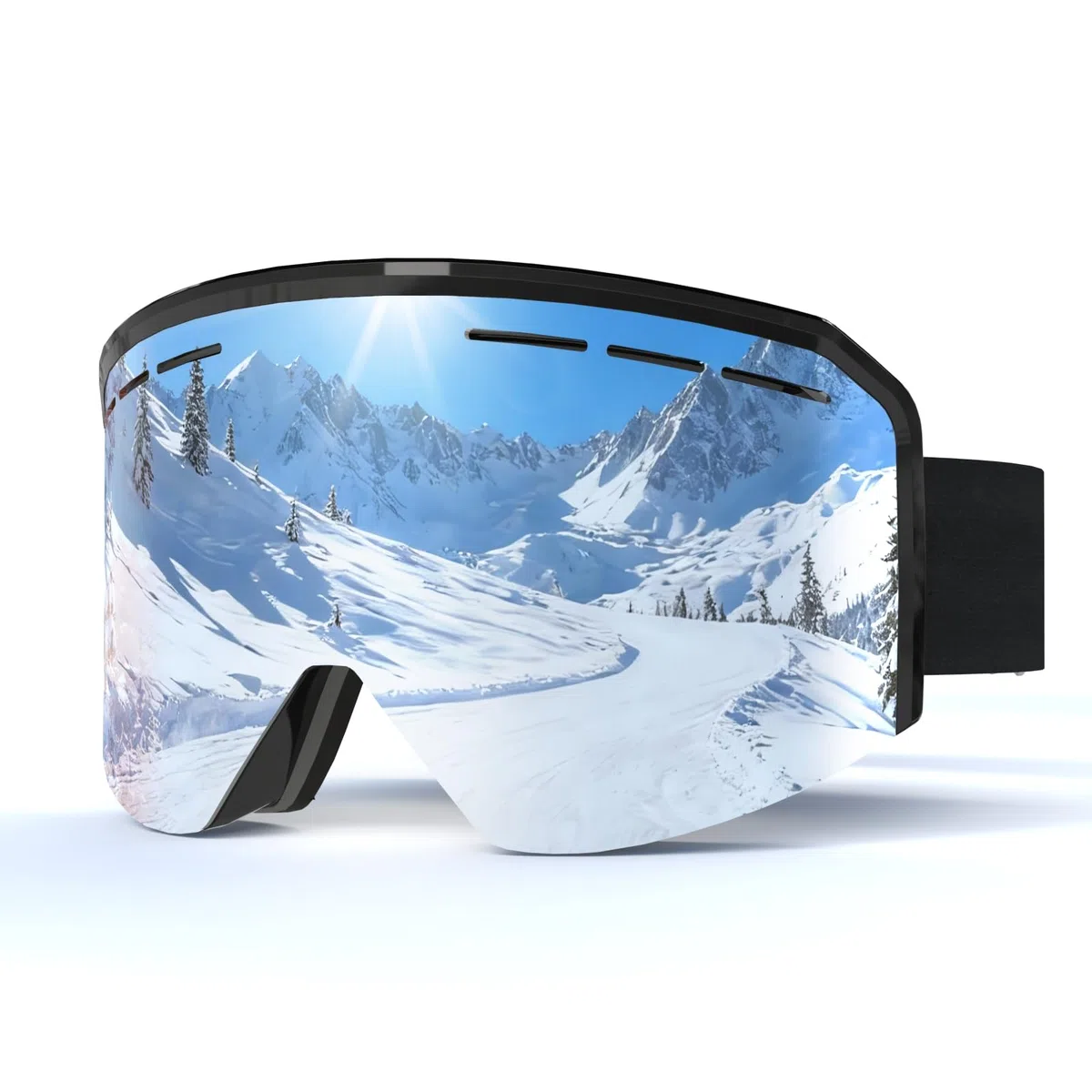 Occhiali da Sci,YH359 Maschera da Sci OTG per Unisex Anti-UV400 Anti Nebbia Antivento Antipolvere Occhiali da Neve per Ski Ciclismo Moto Sport All'aria Aperta