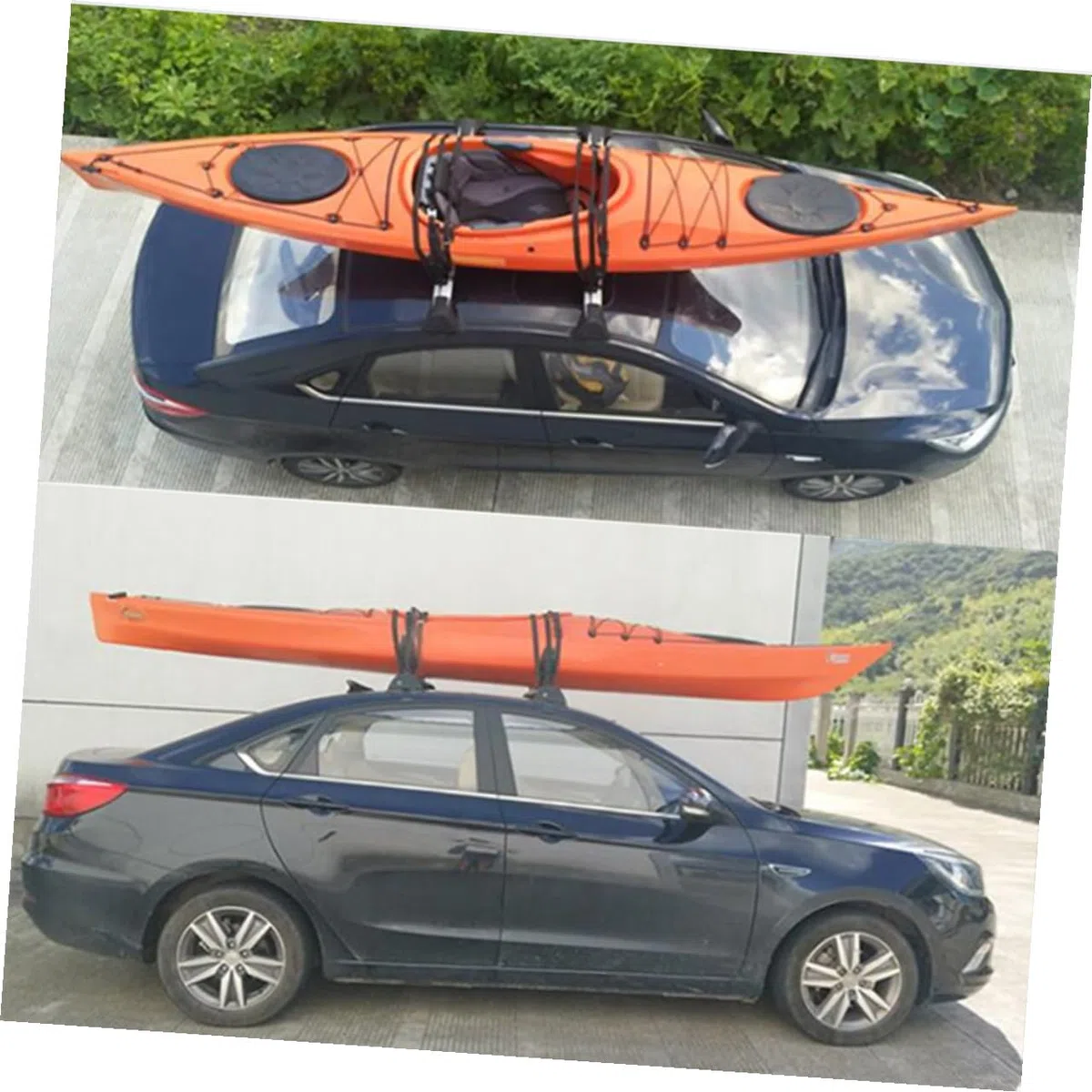 VICASKY Supporto per Barche e Porta Pagaia in Ferro Robusto, Staffa Fissa per Kayak e Gommoni, Accessori per Sport Acquatici, per Trasporto Sicuro su Auto e attività Outdoor