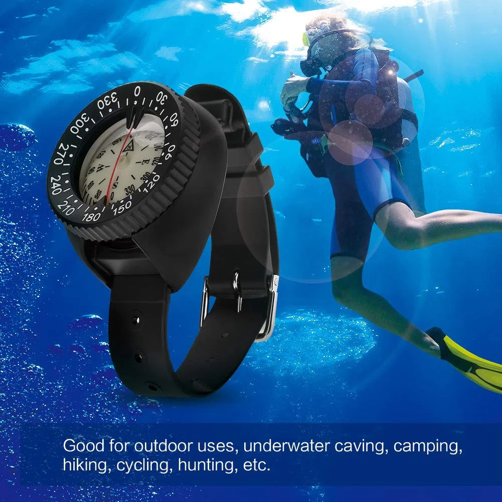 Bussola Subacquea, Bussola Campeggio Per Orologio Subacqueo, Compass Per Orologio Da Esterno, Bussola Da Polso Adatto per l'immersione, il Campeggio, l'escursionismo, il ciclismo,