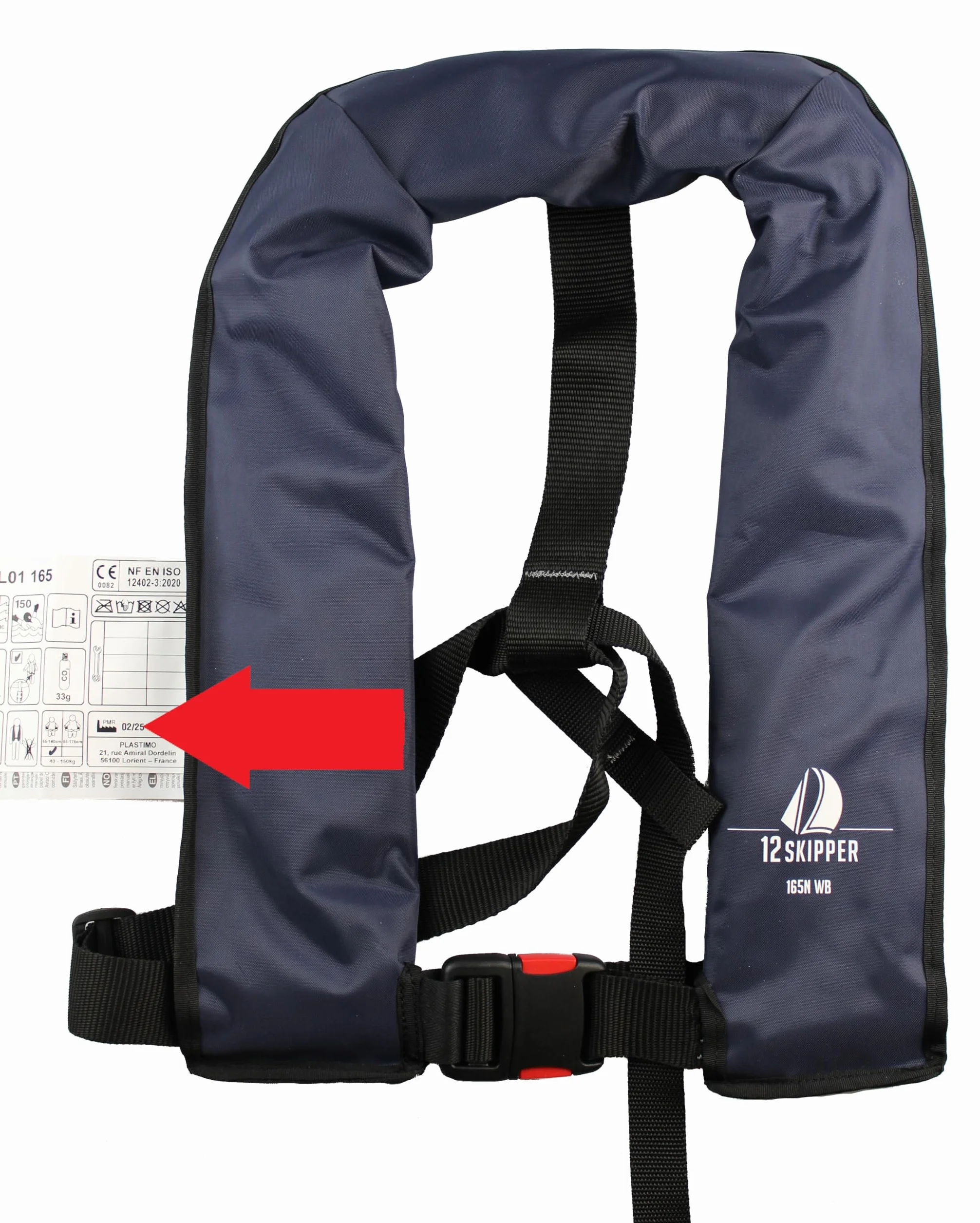 Set di 2 12skipper giubbotti di salvataggio automatici 165N ISO con imbragatura, verde oliva