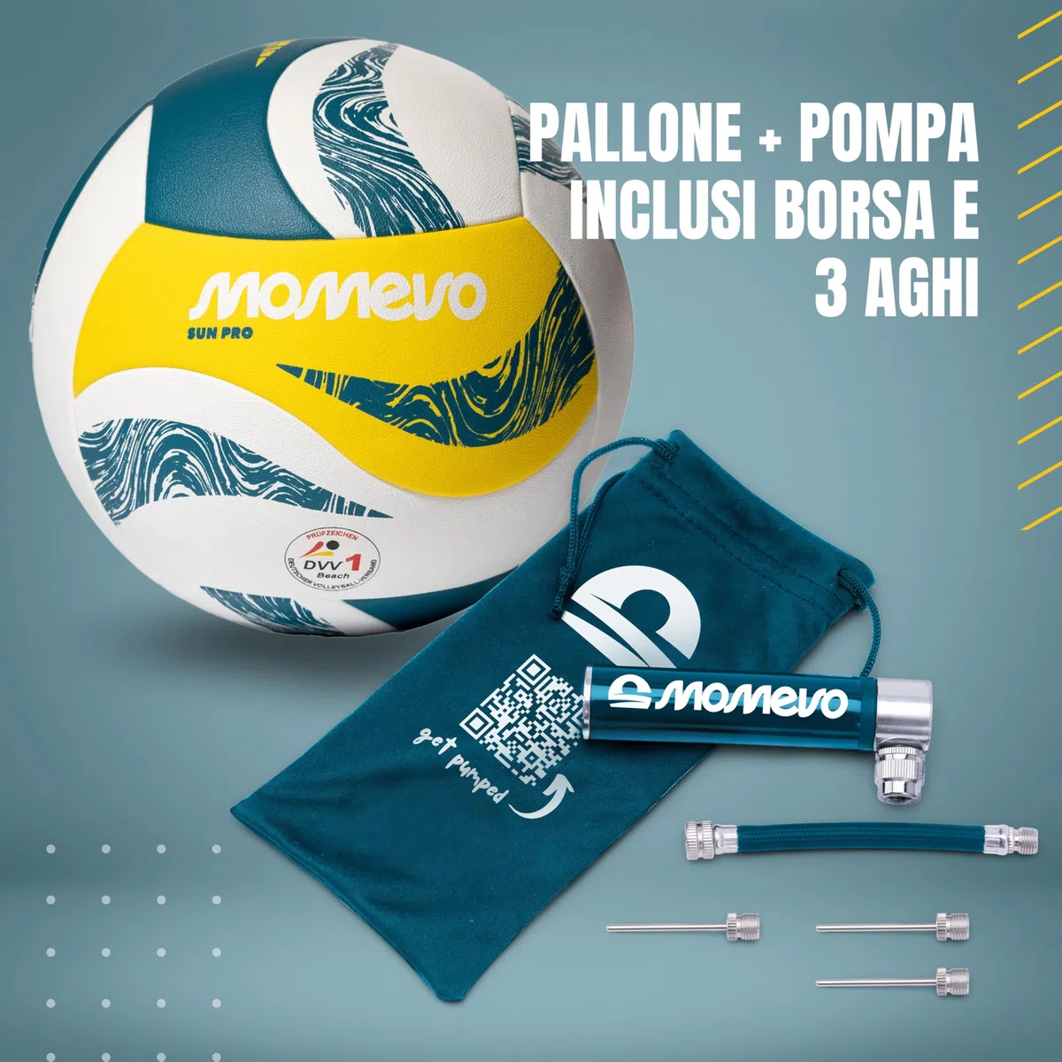SunPro Pallone Pallavolo - Pallone Beach Volley Ufficiale, Confermato DVV, Misura 5, Superficie in Morbida Microfibra PU – per Spiaggia e Sport all’Aperto, Idea Regalo