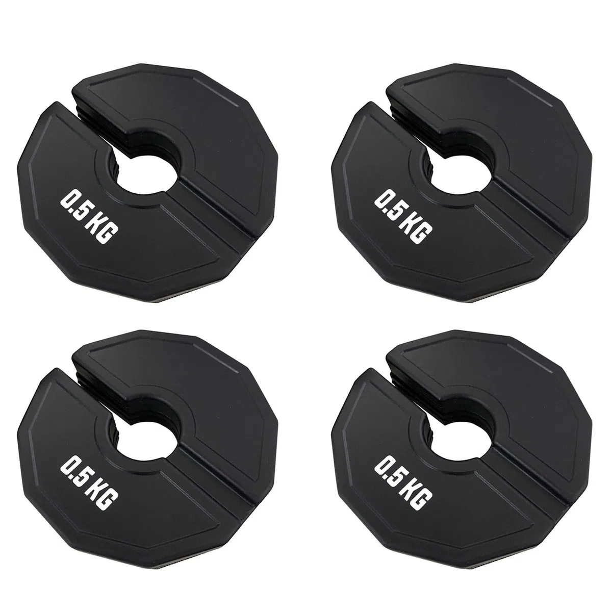 4X Gym Micro-Plates Dumbbell Fractional Weight Plate Rubber Fractional Weight Plates ADD-On Change Nero 0,5 kg