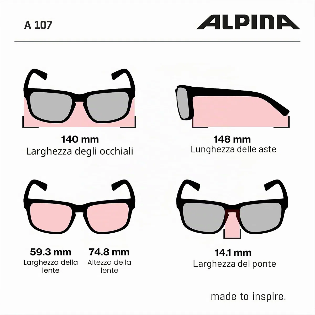 ALPINA A 107 Occhiali da sole Unisex - Adulto (Pacco da 1)
