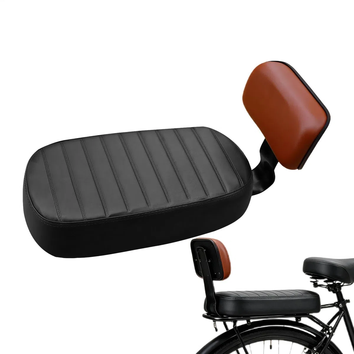 Seggiolino posteriore da bici per bambini Cuscino Sella Ricambio Regolabile | Sedile Passeggero con Schienale Antiscivolo Per Bambini, Ragazzi E Giovani Ciclismo Su Strade All'Aperto Per Lunghi Tr