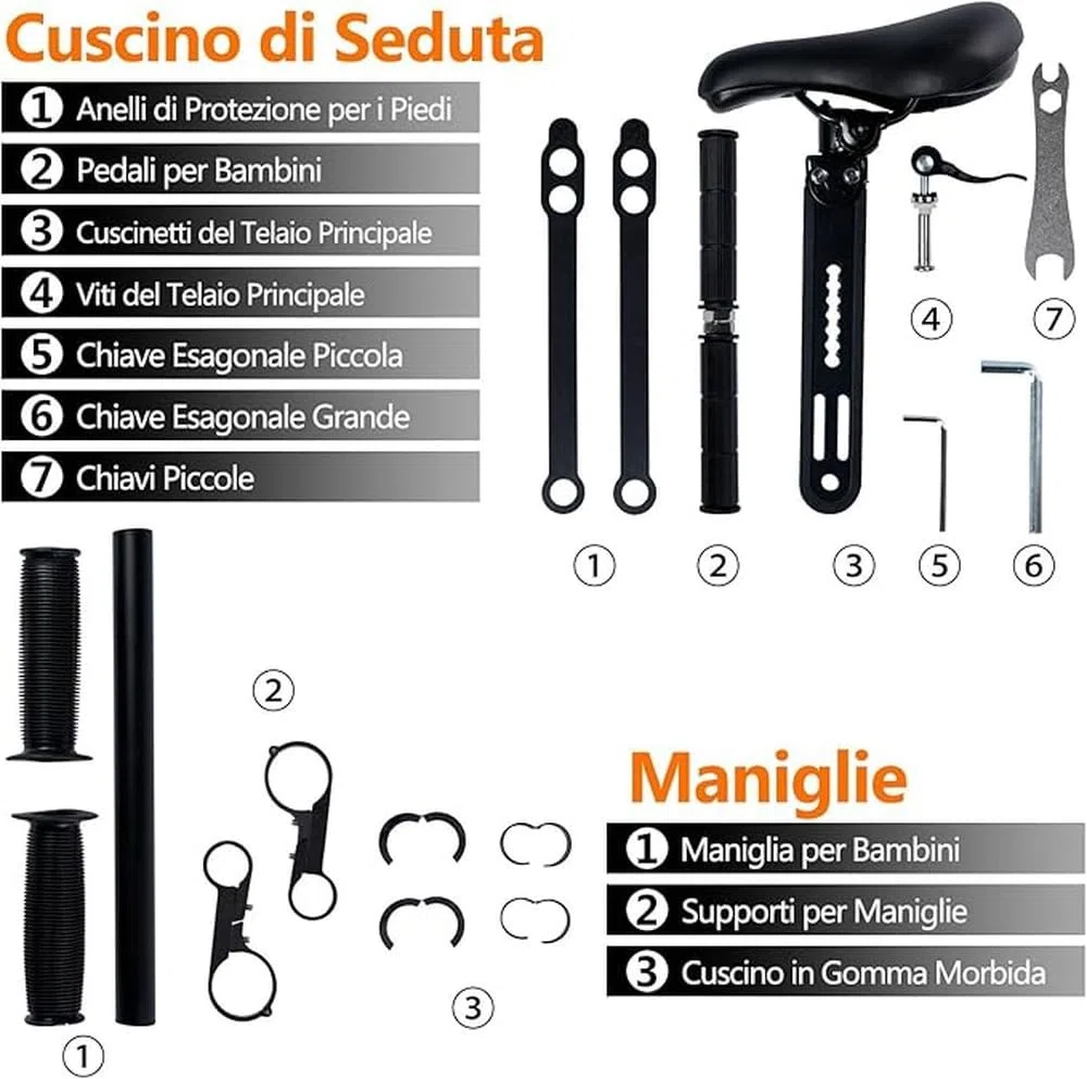 Seggiolino per Bici per Bambini Installazione Universale | bici da strada, mountain bike e città, progettato per bambini dai 2 ai 7 Asiento Para Bicicleta Para Niños