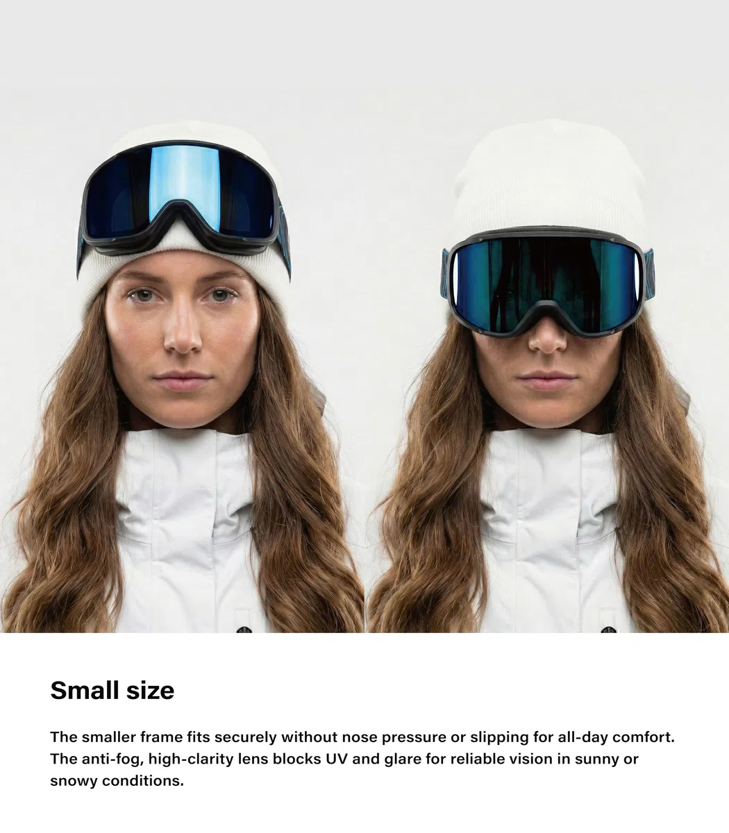 Poppy - Maschera da sci a doppio strato, anti-appannamento, protezione UV400, per uomini, donne e ragazzi