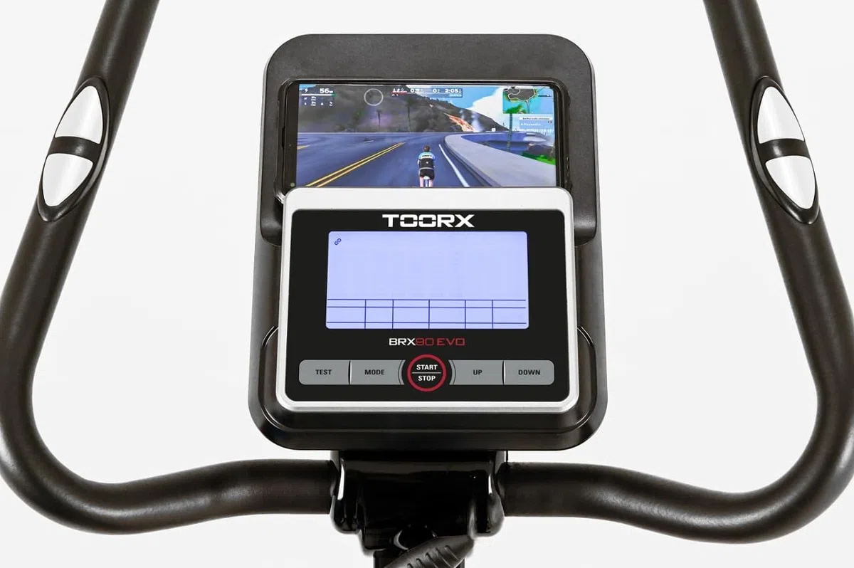 Toorx BRX-90 EVO [Cyclette Elettromagnetica 16 Livelli Volano 10kg App Ready 3.0 Bluetooth] Bike Fitness Indoor LCD Cardio Sella Manubrio Regolabili Cyclette Casa Home Gym Allenamento Cardio