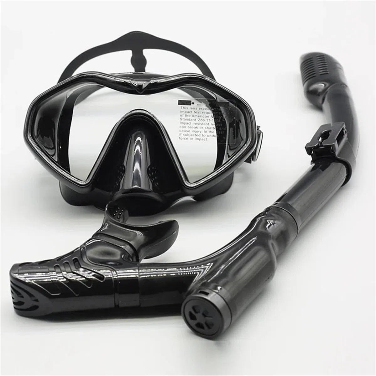 Maschera Subacquea Set da Snorkeling Maschera Subacquea in Vetro temperato antiappannamento in Silicone, Occhiali per Adulti Maschera da Snorkeling a Prova di perdite(Black Green)