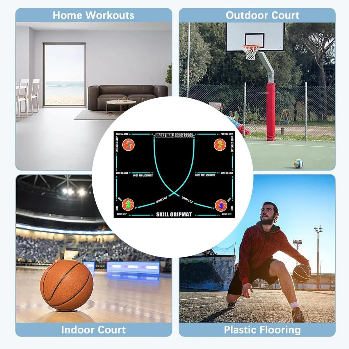 Tappetino Per Allenamento Di Pallacanestro Per Bambini Attrezzature | Tappetino Per Pratica Passi Di Basket Adulti Giocatori Squadre Scolastiche Allenatori Casa Palestr