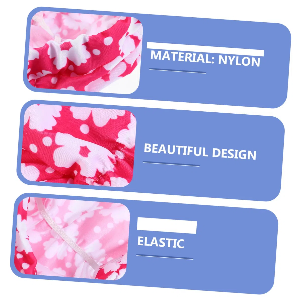 Cuffia Piscina Plissettata 6 Pezzi in Nailon per Donne | Vestibilità Elastica e Confortevole, per Chioma, Stile Fashion, Atmosfera Estiva, Pratica per Nuoto