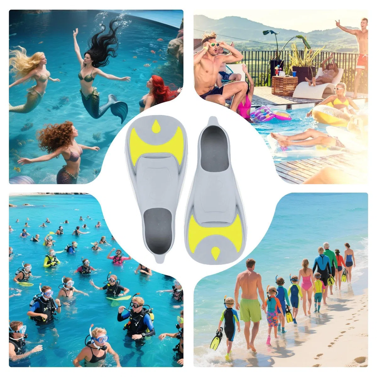 Pinne da nuoto: attrezzatura da snorkeling portatile, pinne da immersione ergonomiche, attrezzatura da allenamento stabilizzatrice, accessorio da viaggio professionale | pale di propulsione efficienti