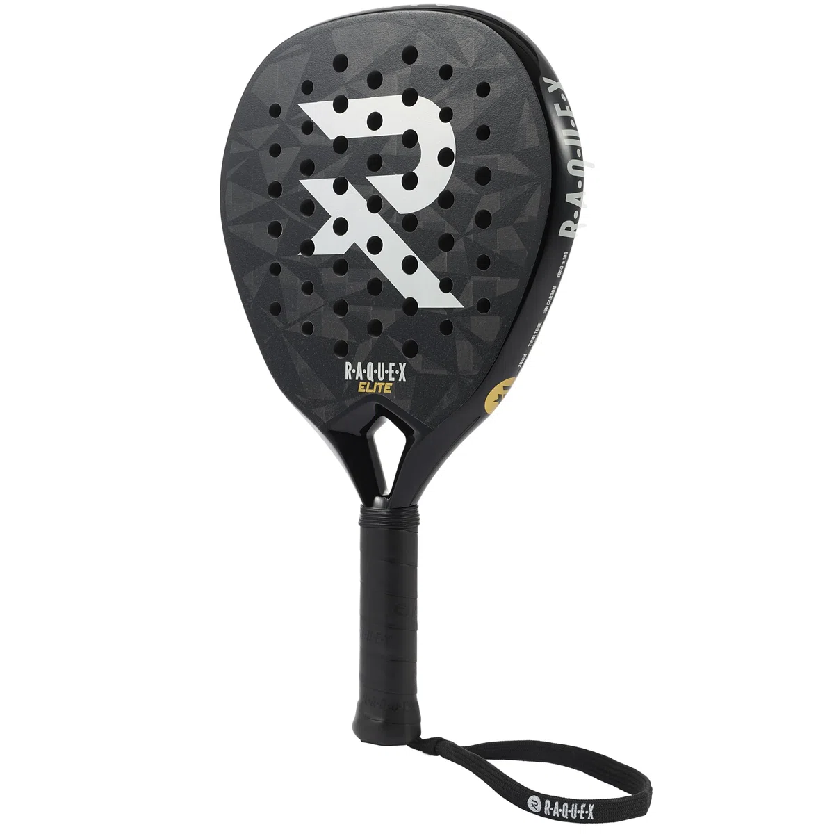 Racchetta da padel Raquex Elite - Racchetta avanzata - Telaio in carbonio 18K, nucleo reattivo in schiuma Eva 15 ImpactCore, forma a diamante, sistema twin tube per durabilità + cinturino da polso