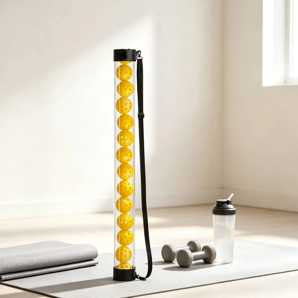 Gralara Tubo Raccoglipalle Trasparente Tubo Raccoglipalline Portatile Attrezzatura per Allenamento