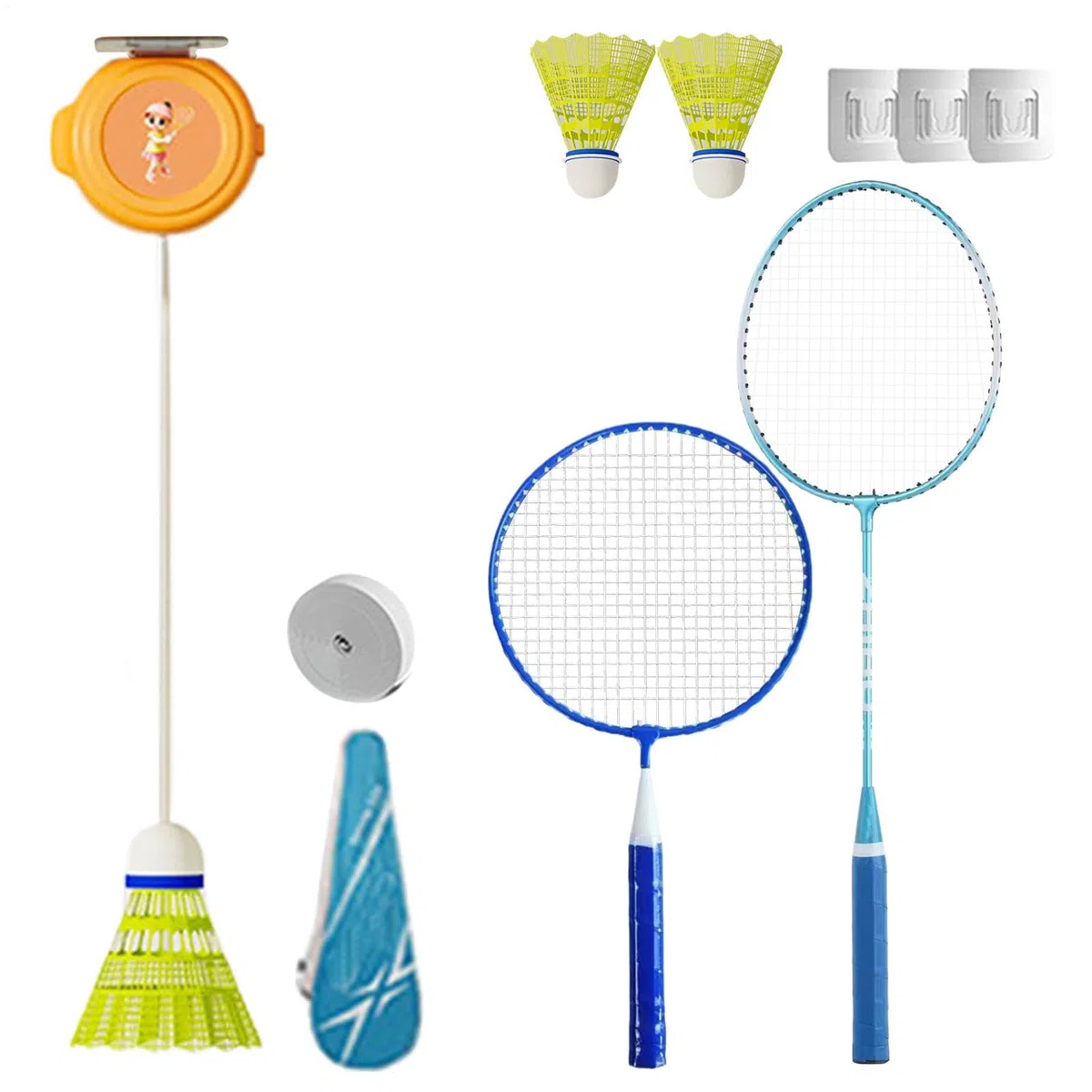 Dispositivo di allenamento badminton, Rebound Badminton - Kit allenatore badminton regolabile in altezza, supporto per allenamento di pratica, accessori per il fitness, attrezzature dep