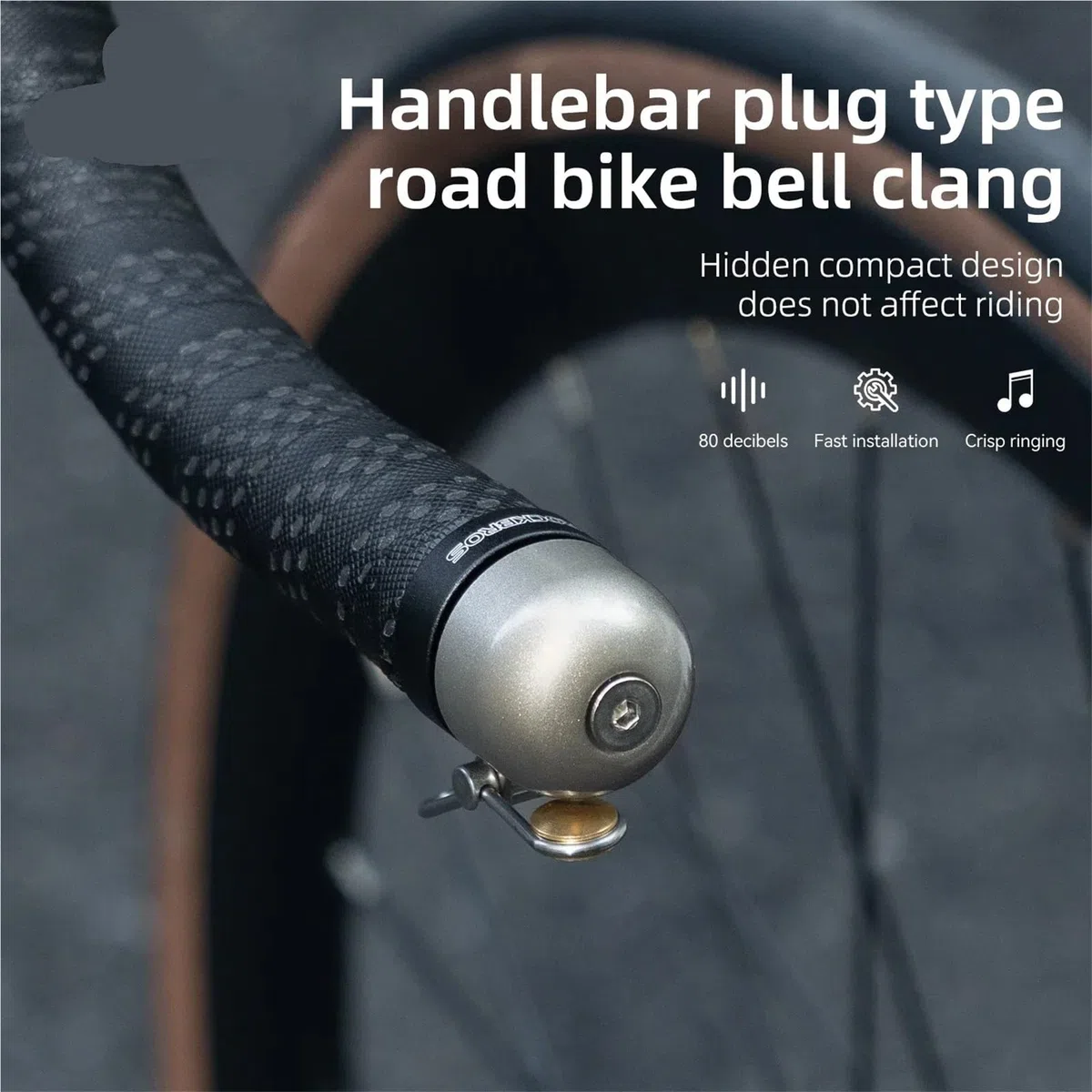 Campanello da bicicletta retrò Spina for manubrio Campanello for bicicletta 80db Chiaro forte clacson for bici da strada MTB adatto for polvere con impugnatura 22,2 mm