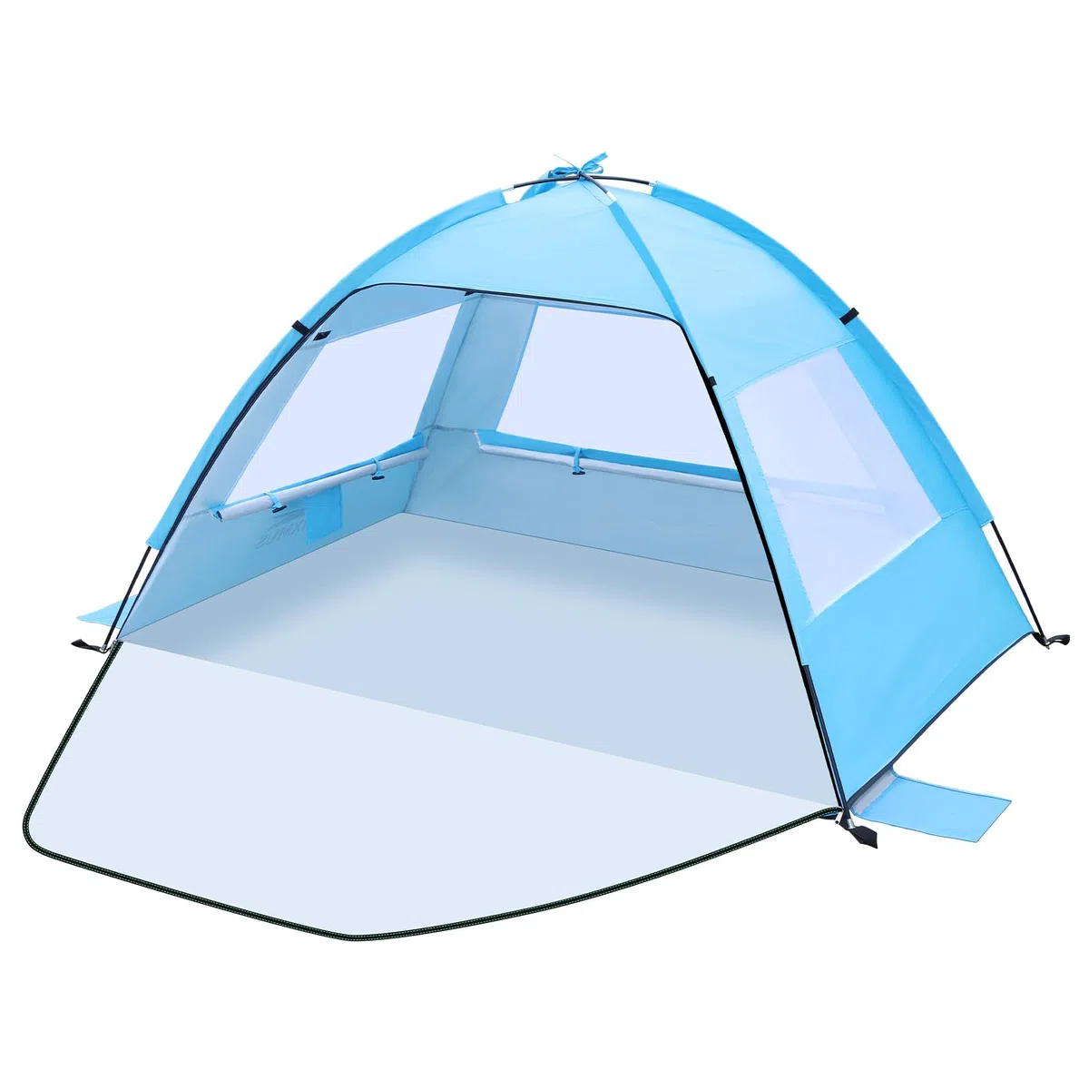 Tenda da Spiaggia e Campeggio, Tenda da Sole UV50+ Pieghevole e Impermeabile, Portatile con Massima Ventilazione e Finestre a Rete, Rifugio Stabile per Bambini e Famiglia