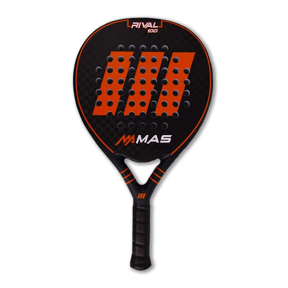 RIVAL 100, Racchetta da Padel, Arancione/Ardesia, Rivestimento 100% in Fibra di Carbonio, Custodia Inclusa