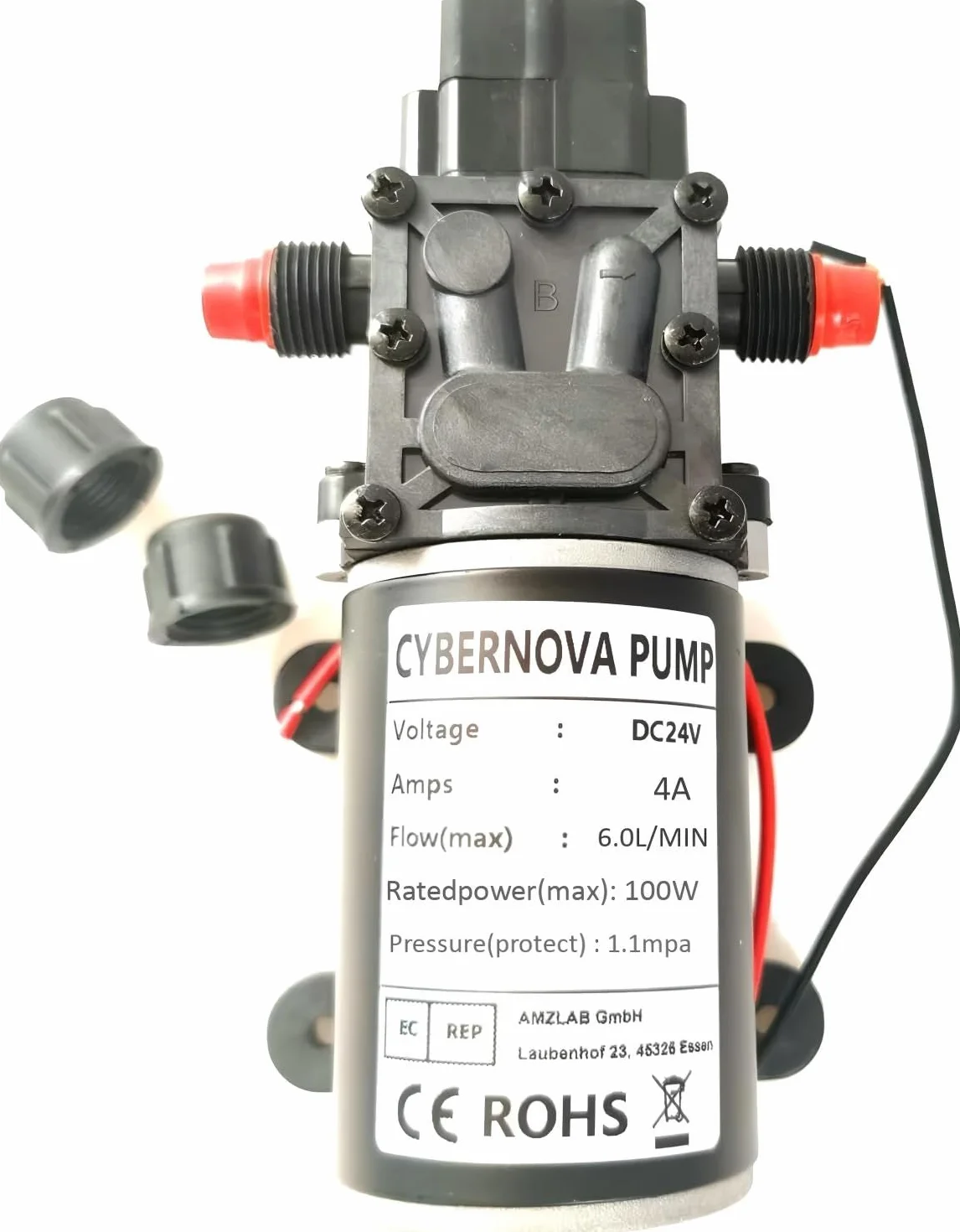 CYBERNOVA DC 24V 6-7L /MIN Pompa a membrana intelligente (con pressostato) Pompa dell'acqua autoadescante a basso rumore per Caravan/Barca/Camper/Giardino/Camper Pulizia/Spruzzatura