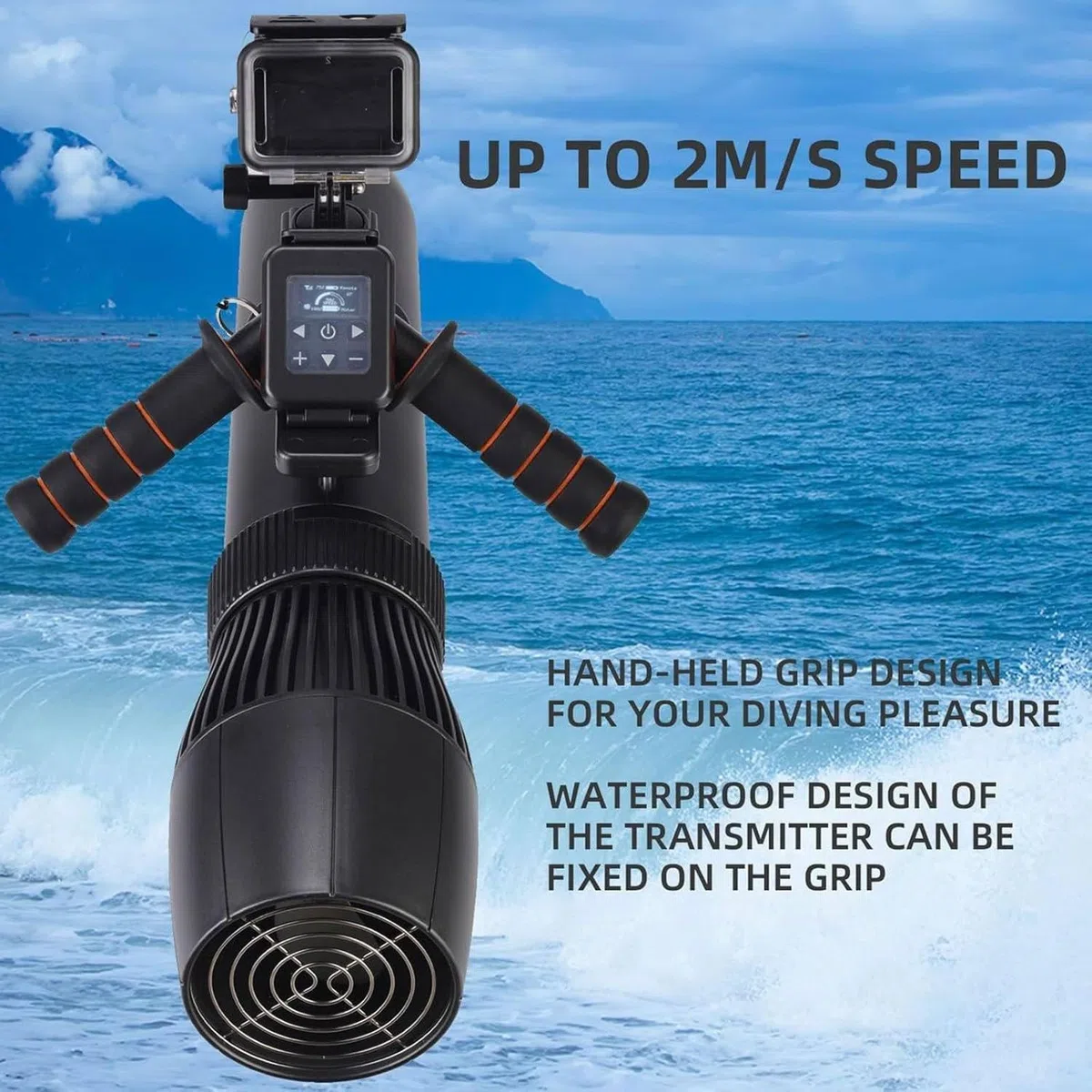 Scooter Subacqueo, Booster per Nuoto Subacqueo, Set di Propulsori Subacquei Senza Spazzole da 130 Minuti, Scooter Elettrico Subacqueo da 10 Km/H, per Piscina per Sport Acquatici,1000mAh