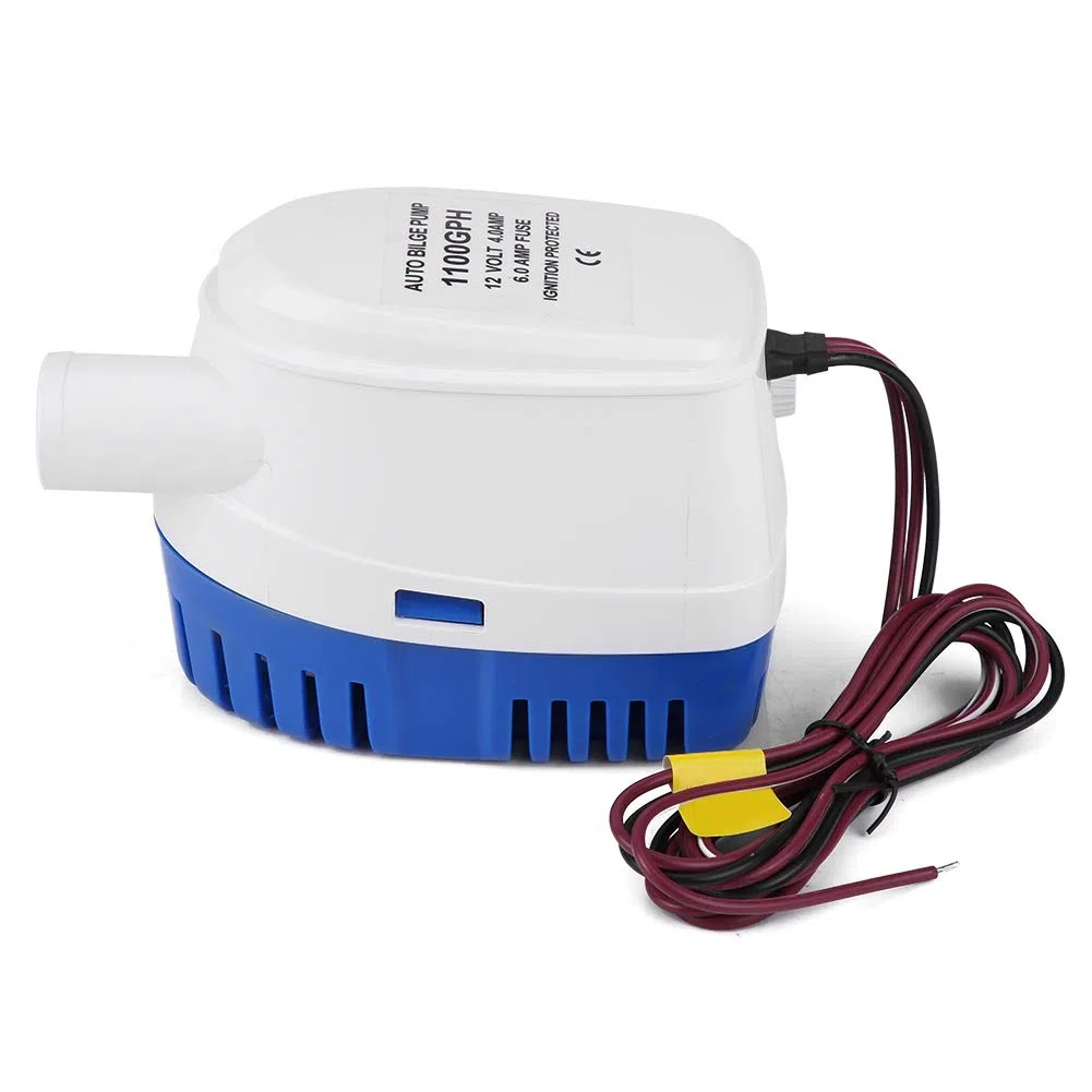 Pompa di sentina automatica 12 V, pompa di sentina con interruttore galleggiante, pompa elettrica sommersa piccola pompa liquida per acque reflue, per barche, stagni, yacht navi, RV 1100GPH